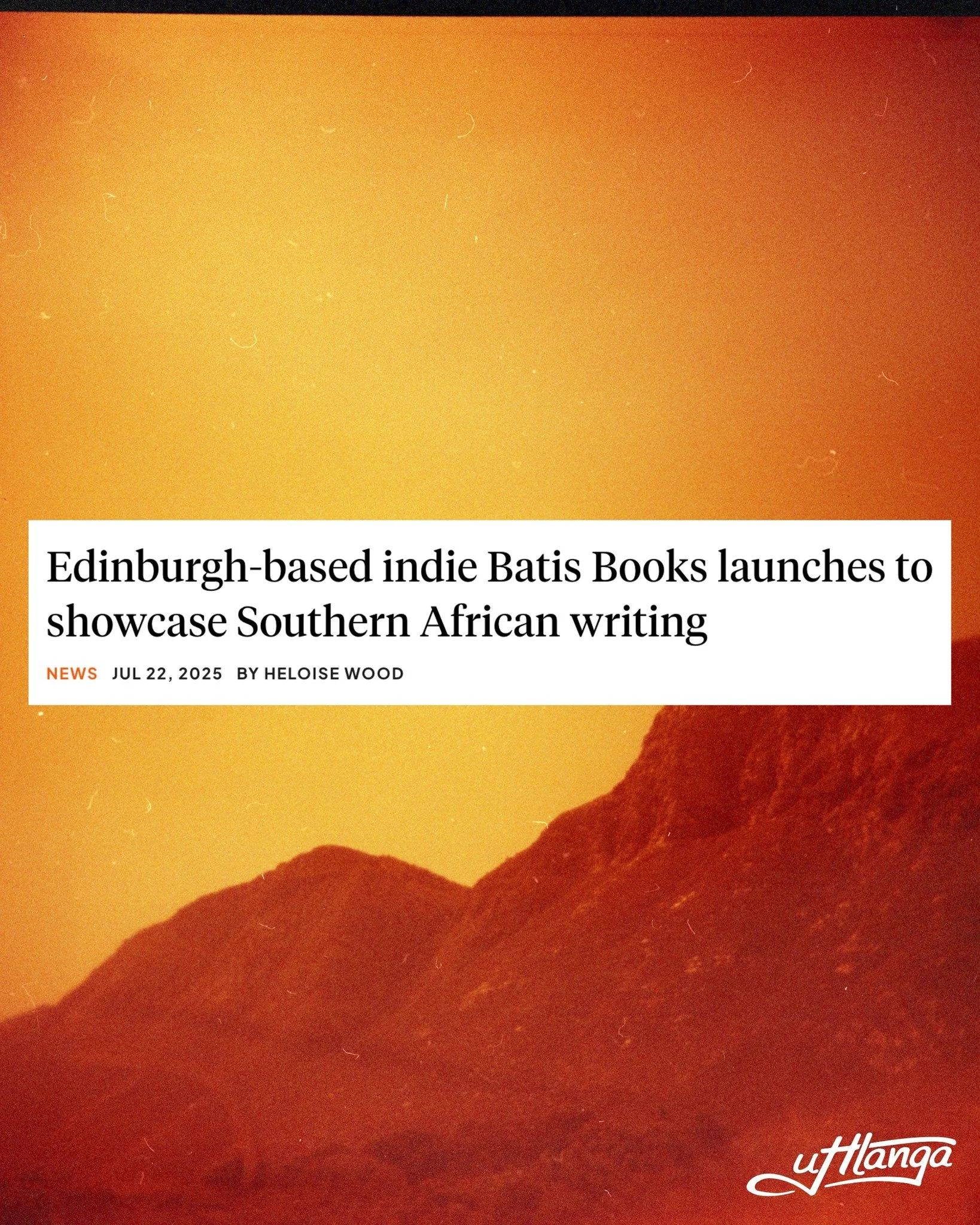 &ldquo;An independent Scottish publisher, Batis Books, with a focus on Southern African books will launch in early 2026.&rdquo; &ndash; The Bookseller

We&rsquo;re thrilled to announce the arrival of our sister press, Batis Books, which lands in 2026
