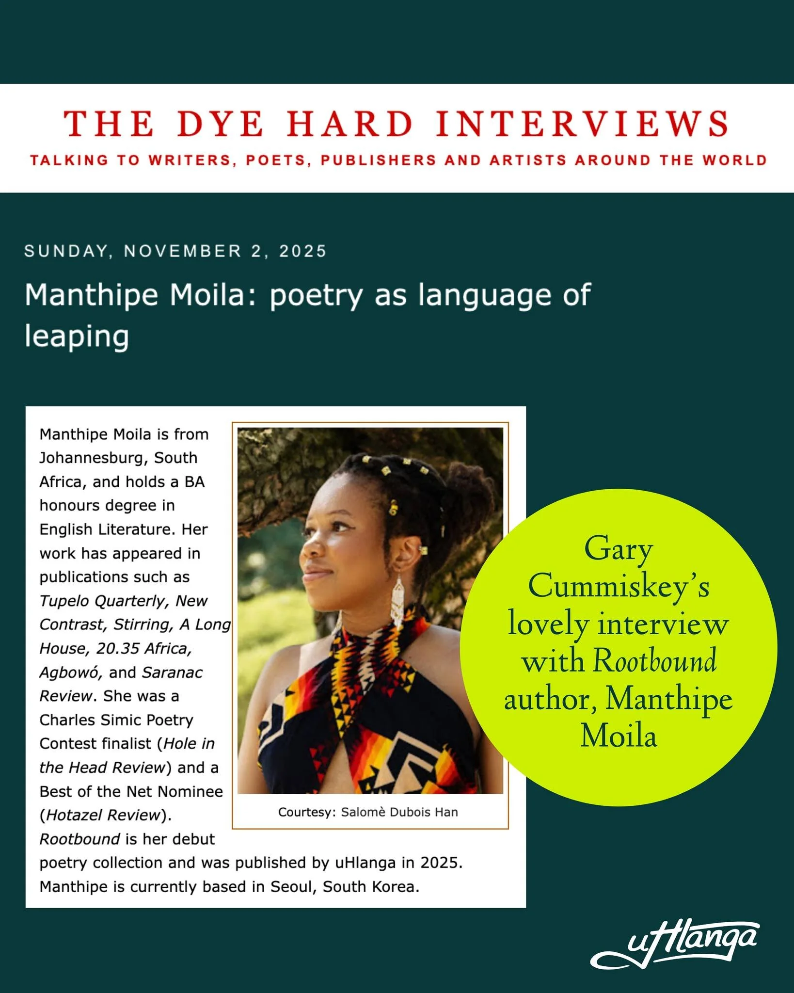'I find the poems that take my breath away are the ones that display innovation, evidence that the poet is executing their art masterfully, poems that exist for the love of the medium.&quot; 🪴📚 

'The Dye Hard Interviews' recently published Gary Cu
