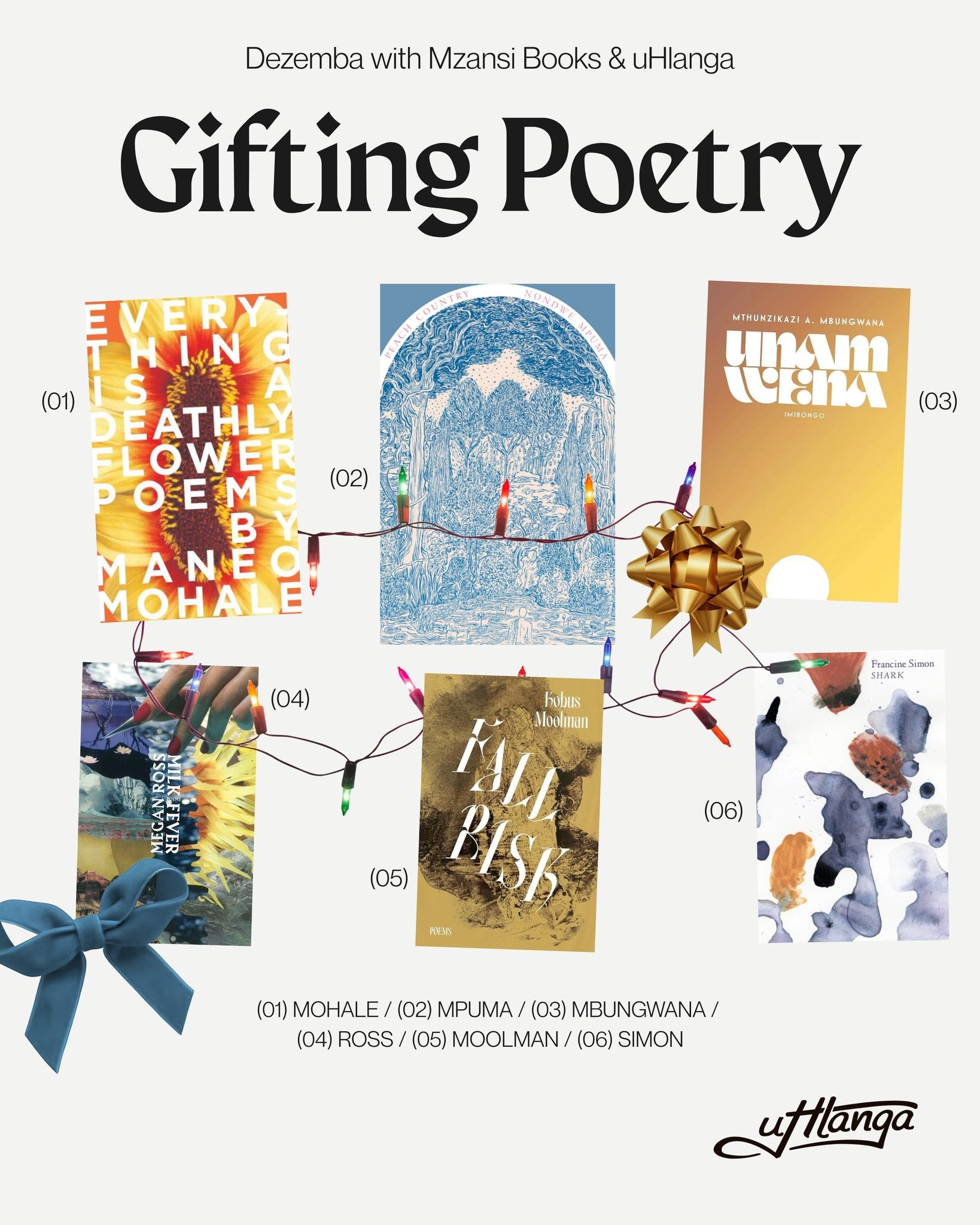 More pressies, more poetry 🎁📚

Find YOUR fave&rsquo;s brand new fave at @mzansibooks via our 🔗 in bio!

#uHlanga #MzansiBooks #poetrylovers #Bookstagram #BooksBooksBooks #GiftIdeas #poetryislife