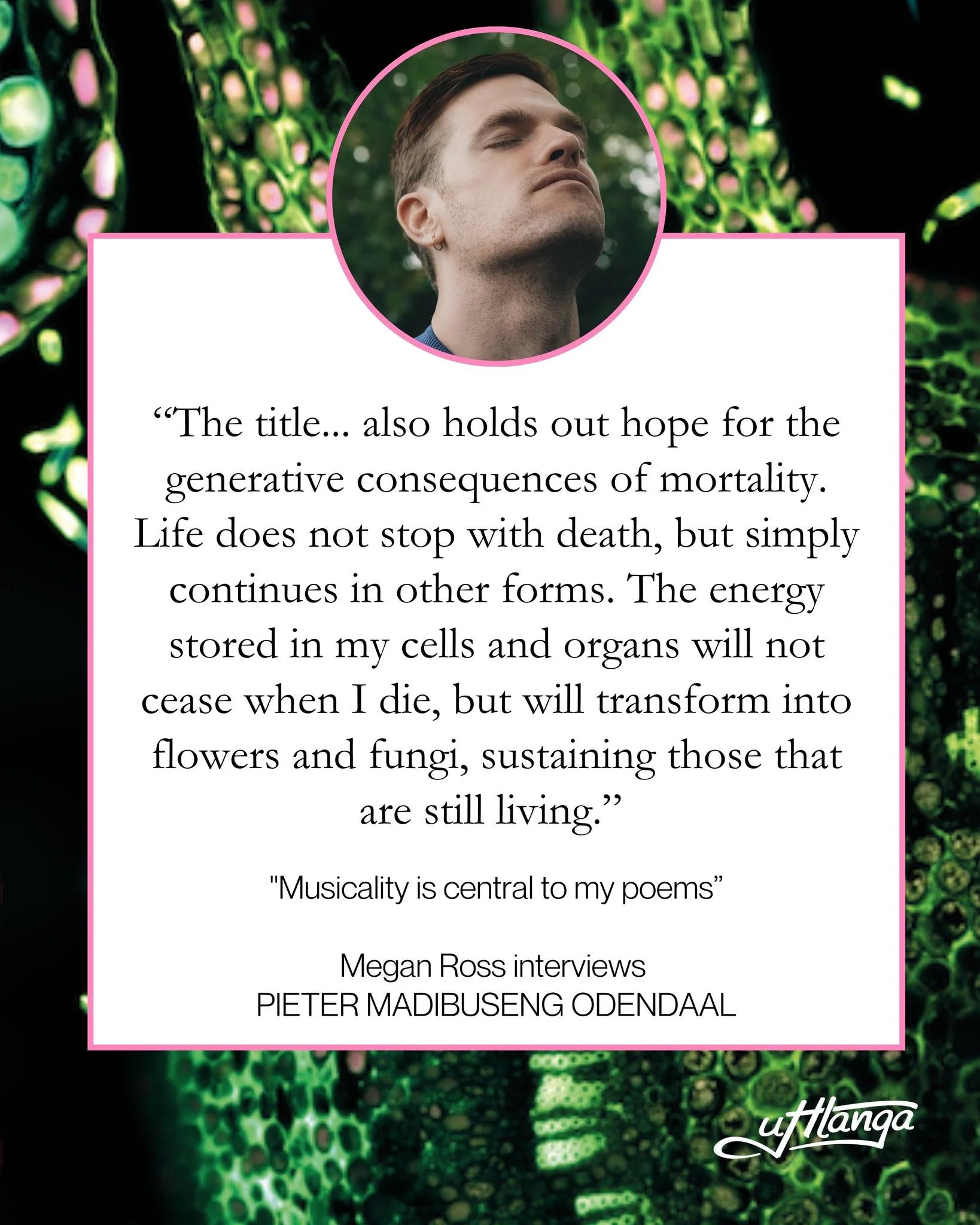 &ldquo;Transferring this musicality to English was one of the greatest joys of the translation process &ndash; finding another rhythm and sonority in English that could provide the scaffolding for what I wanted to say.&rdquo;

An interview by @megan_