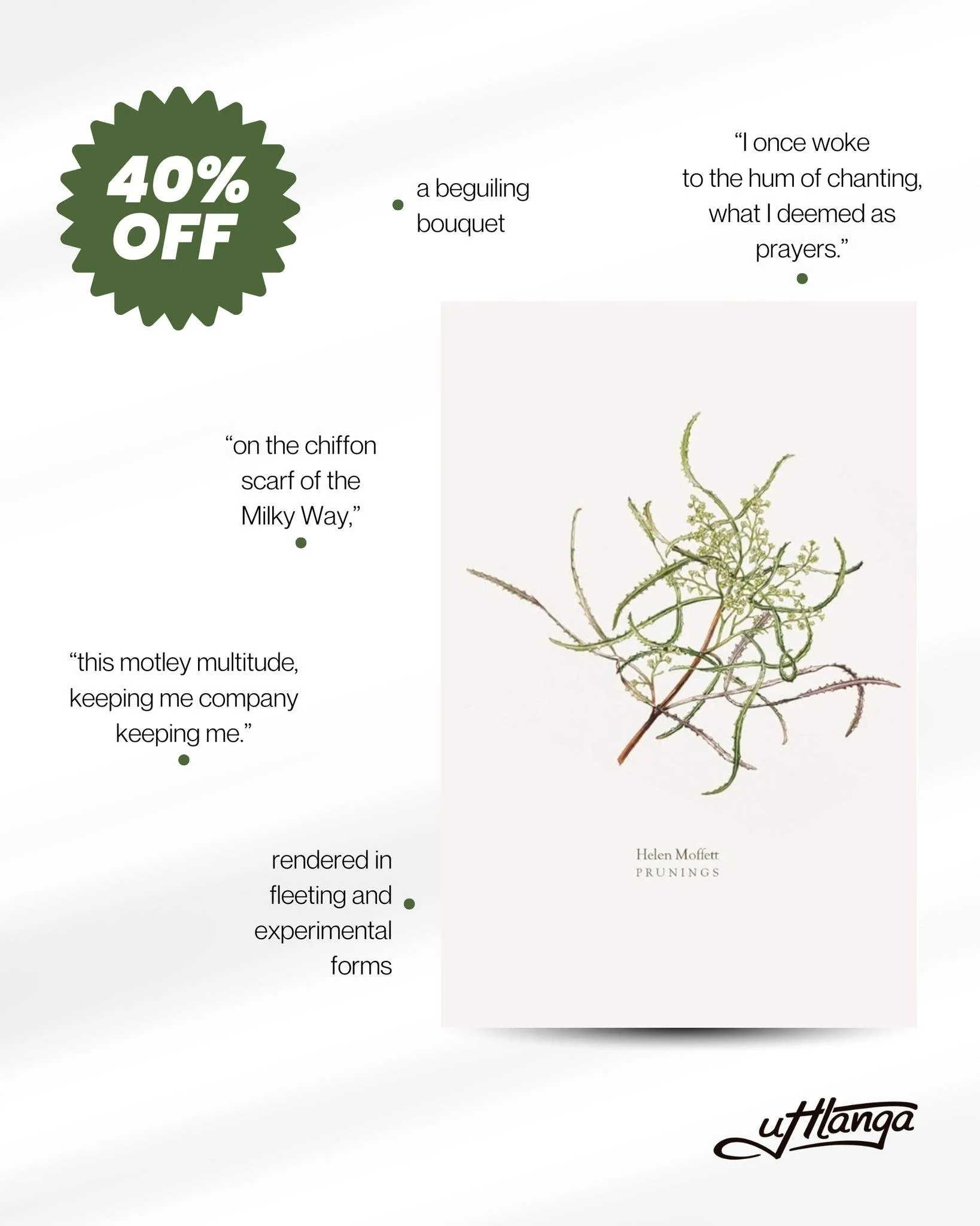 Get &lsquo;Prunings&rsquo; by @heckitty for 40% less! ⛄️

&ldquo;...a rare look into the workings, misfirings and triumphs of a literary mind.&rdquo; 

❄️👉🏾 Shop the Winter Poetry Sale now at @mzansibooks 

#uHlanga #WinterPoetrySale #MzansiBooks #