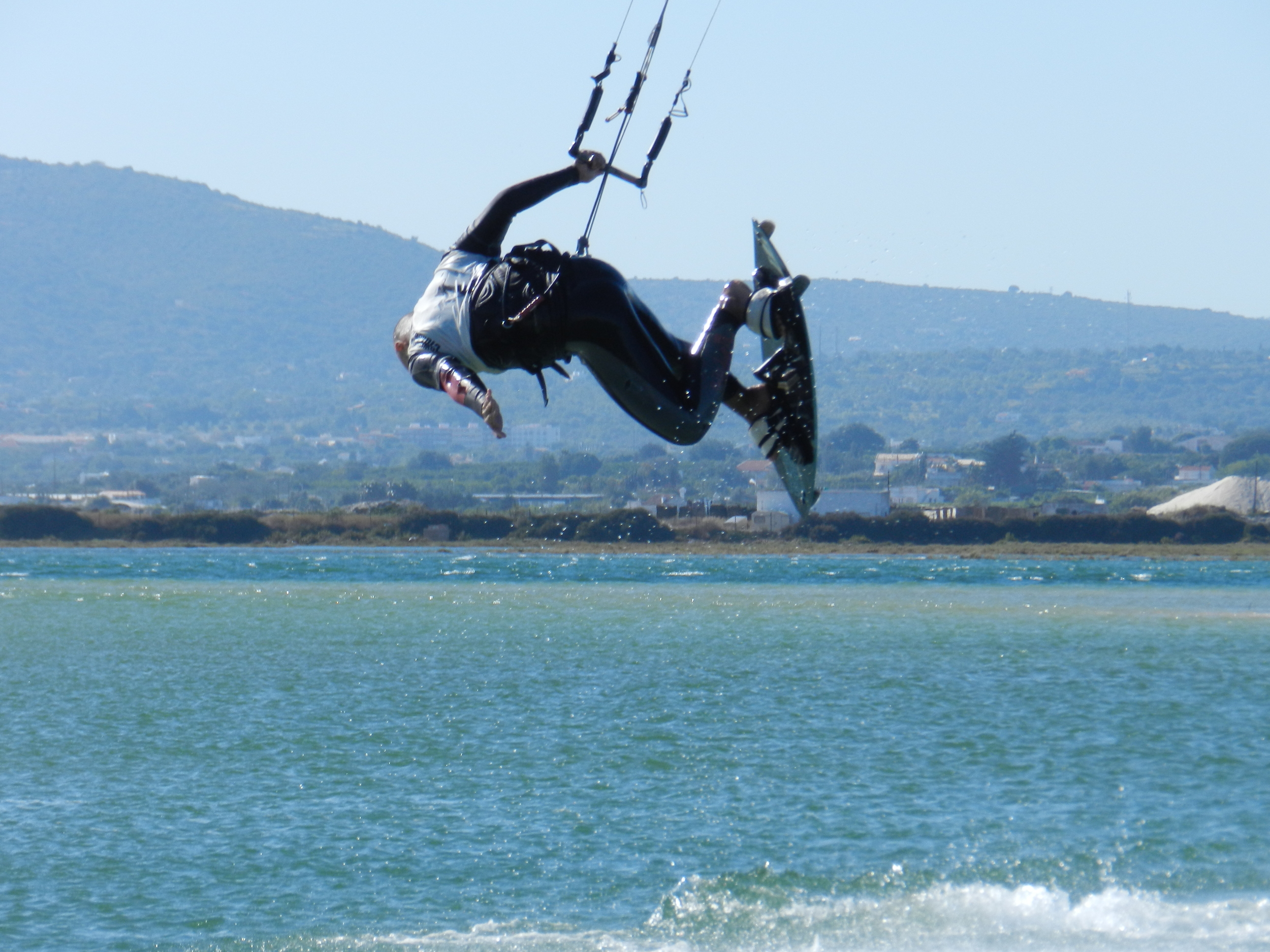 The flat water at Fuseta is a great place to Kitesurf