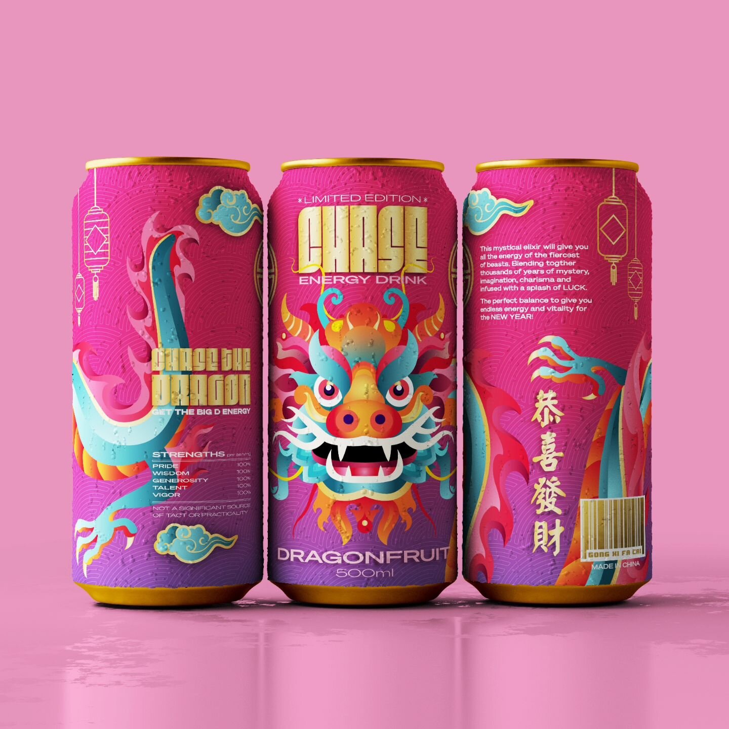 GONG XI FA CAI 
Happy Lunar New Year
I really love creating concept packaging for products, it gets my imagination racing and the fun little details you can add get me fired up. So this year its the year of the dragon so let me introduce you to CHASE