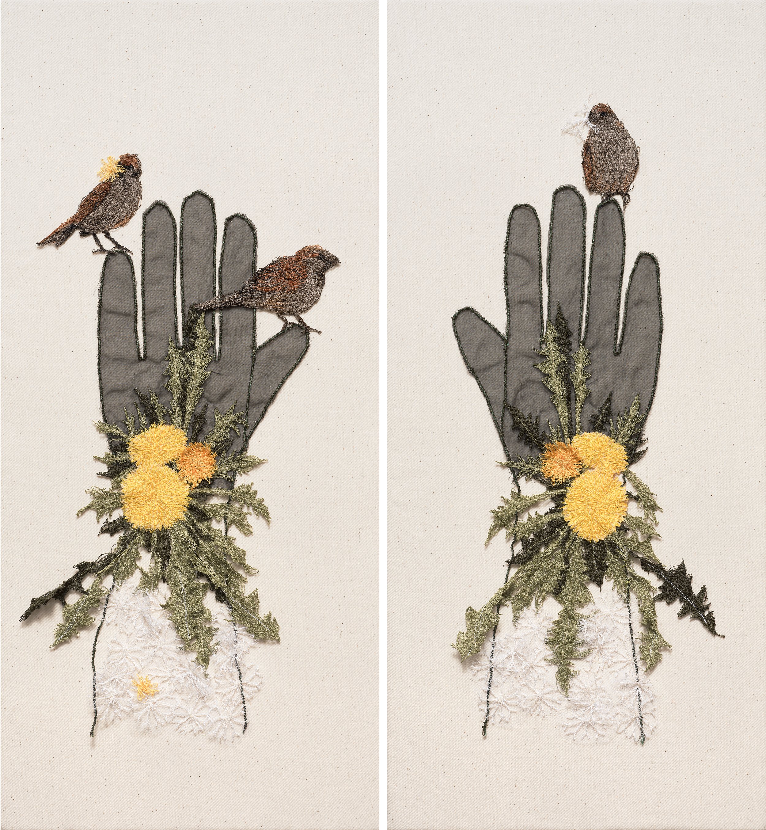 Dandelions and Sparrows 1 and 2.jpg