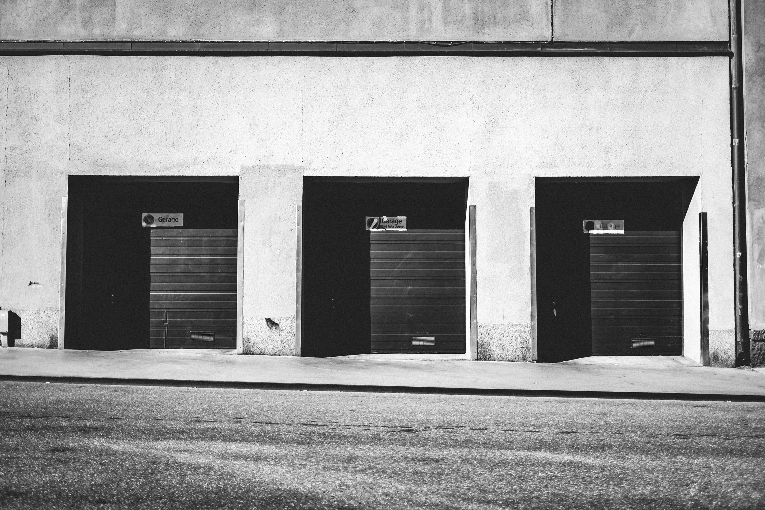 Three garage doors, Kungsholmen, Stockholm