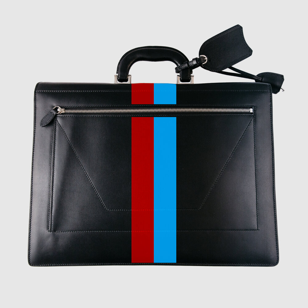 Classic Monogram Stripe Briefcase — F.E. Castleberry