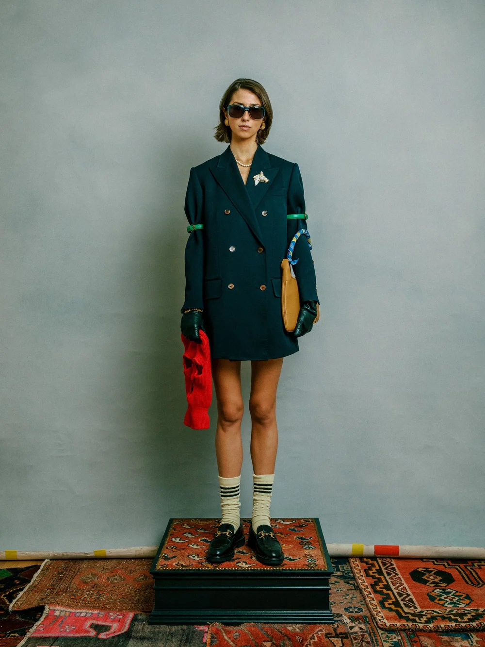 red dress navy blazer Navy Blazer Dress — F.E. Castleberry