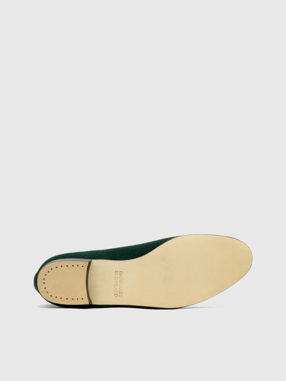 green emerald velvet dress Bottle green leather ballet shoes with heels main image 1