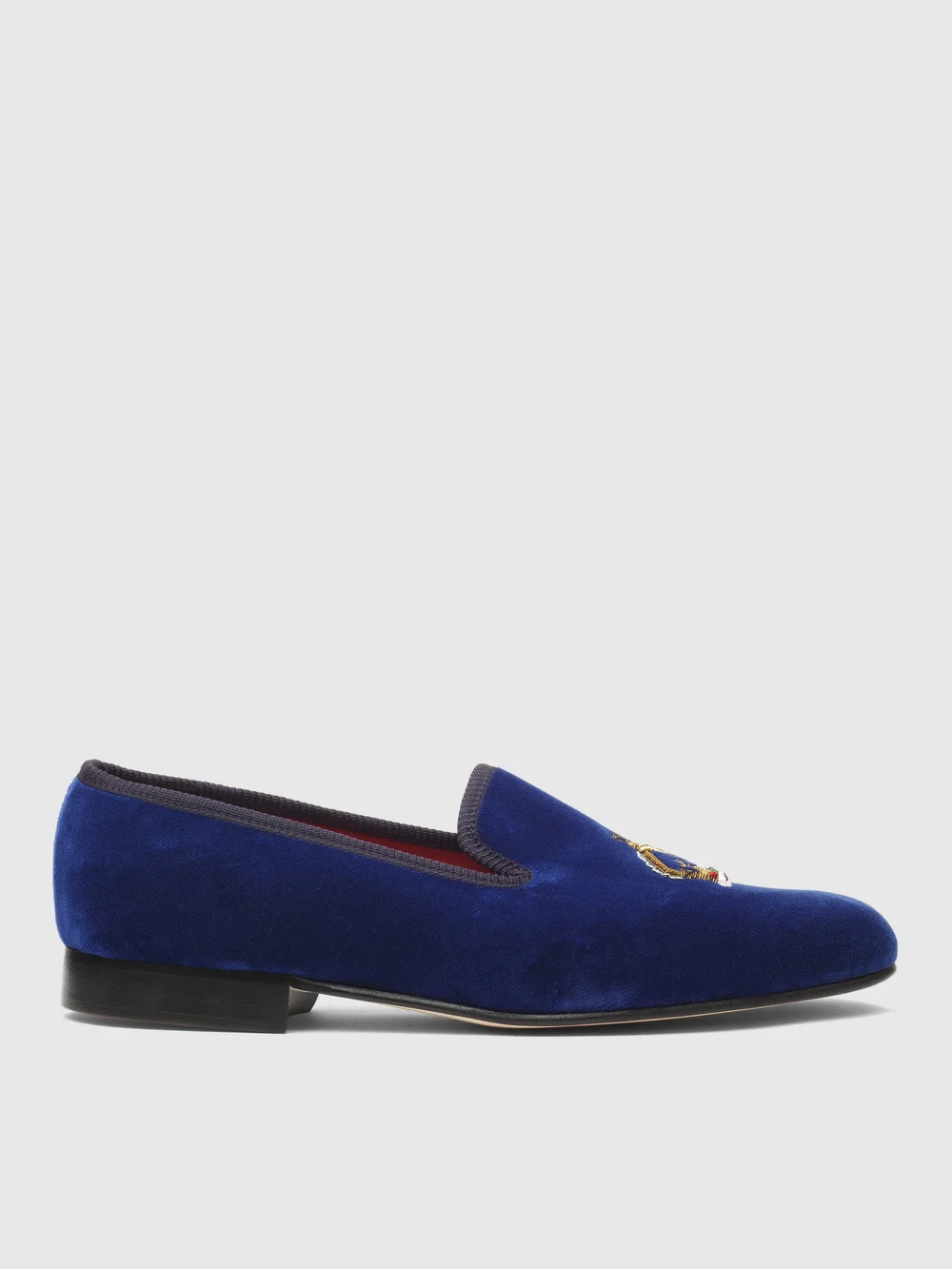 Smythe & Digby Navy Blue Velvet Loafers Mens 11 Albert Slippers SMYTHE & DIGBY Men main image 3