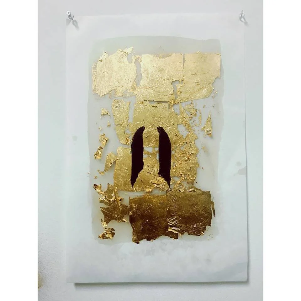 impasse 24k gold leaf, gouache on paper