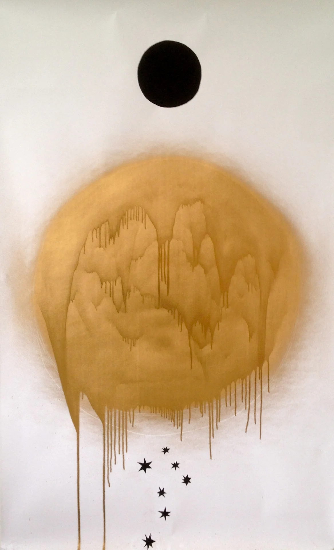 in worlds, we perish 2014 gouache, chalk and spray paint on paper