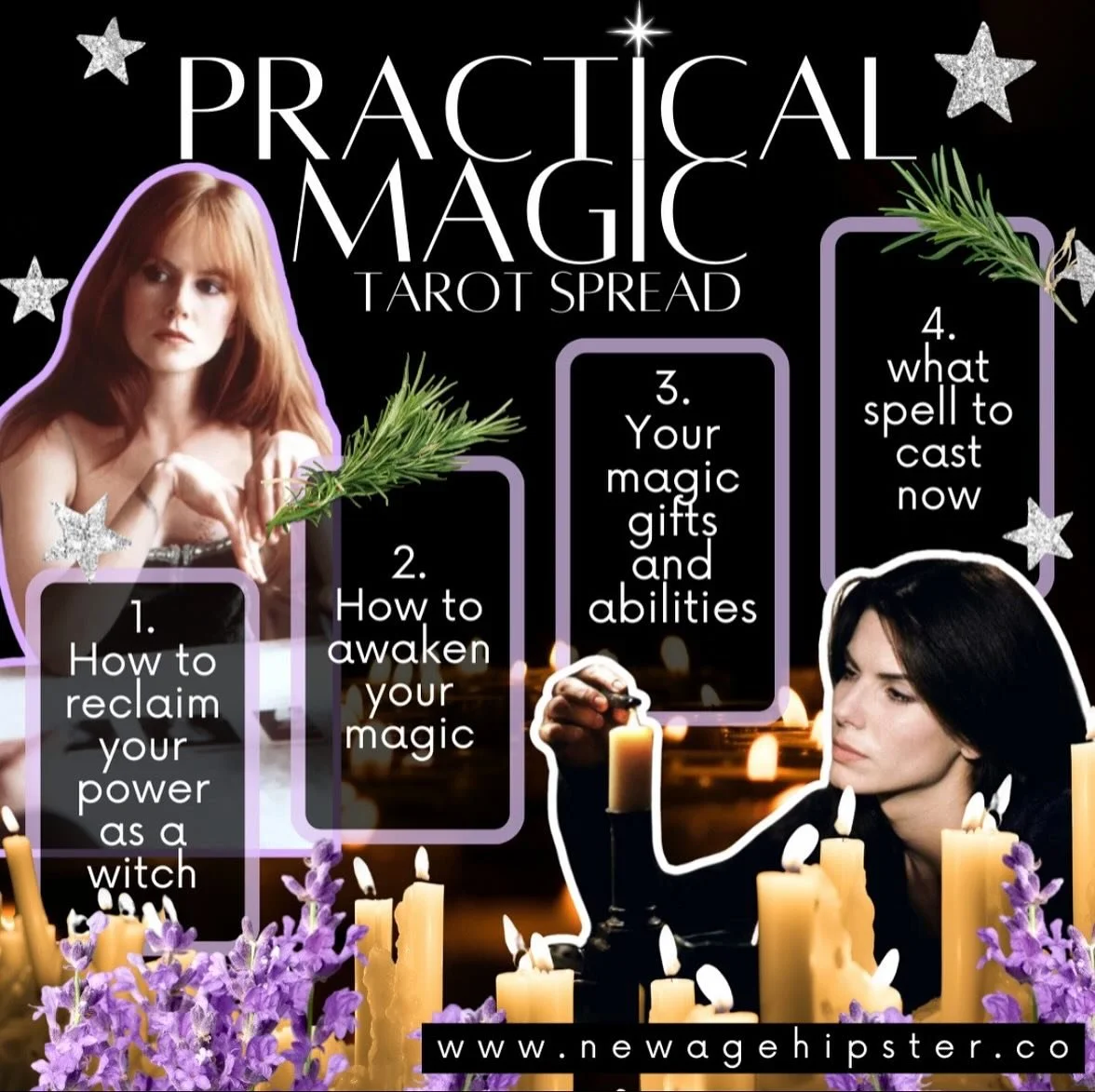 🕯️PRACTICAL MAGIC🕯️

&lsquo;Tis the season...

1. HOW TO RECLAIM YOUR POWER AS A WITCH
2. HOW TO AWAKEN YOUR MAGIC
3. YOUR MAGIC GIFTS AND ABILITIES
4. WHAT SPELL TO CAST NOW

#practicalmagic #tarotspreads #tarot #tarotspread #popculturetarot