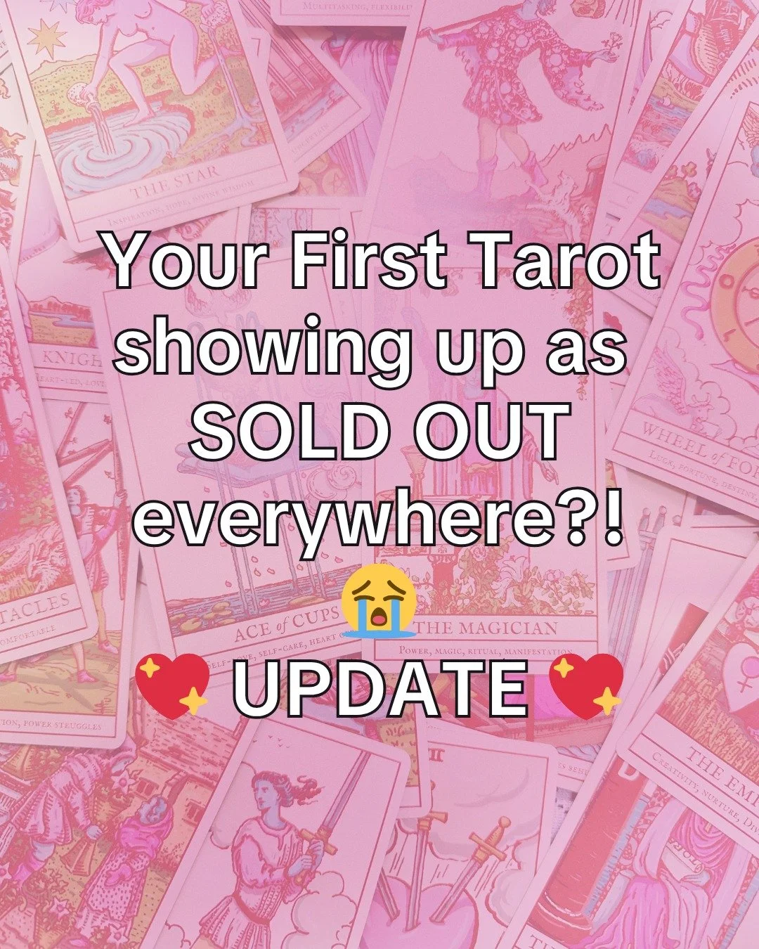 YOUR FIRST TAROT UPDATE!

So many people have been DMing me about the #YourFirstTarot being sold out! I WISH I could do something, but unfortunately this whole situation is out of my hands. BUT I have been told by my publisher @rockpoolpublishing tha