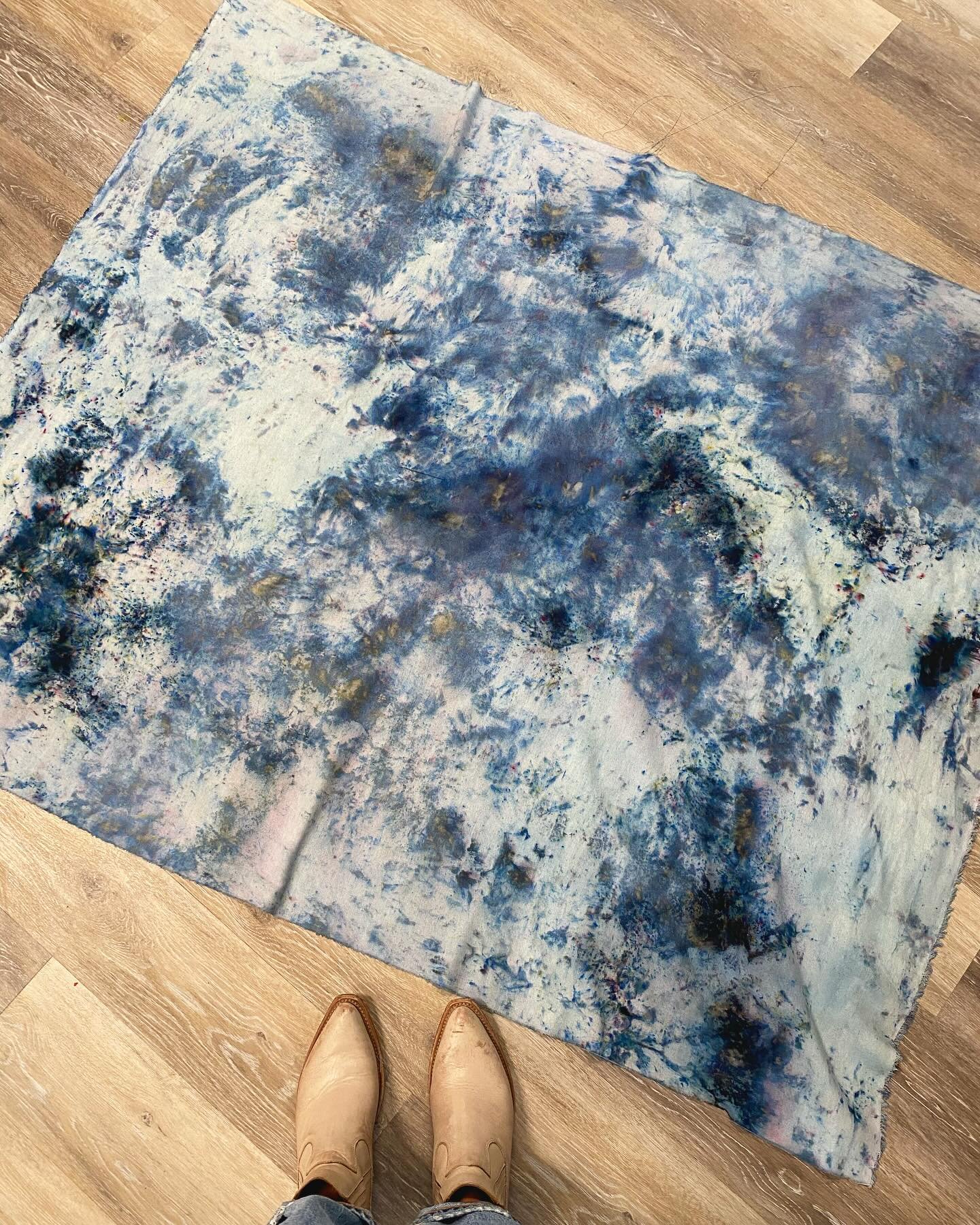 Reservoir hand dyed on raw silk.. the new collection floats in this week 💧