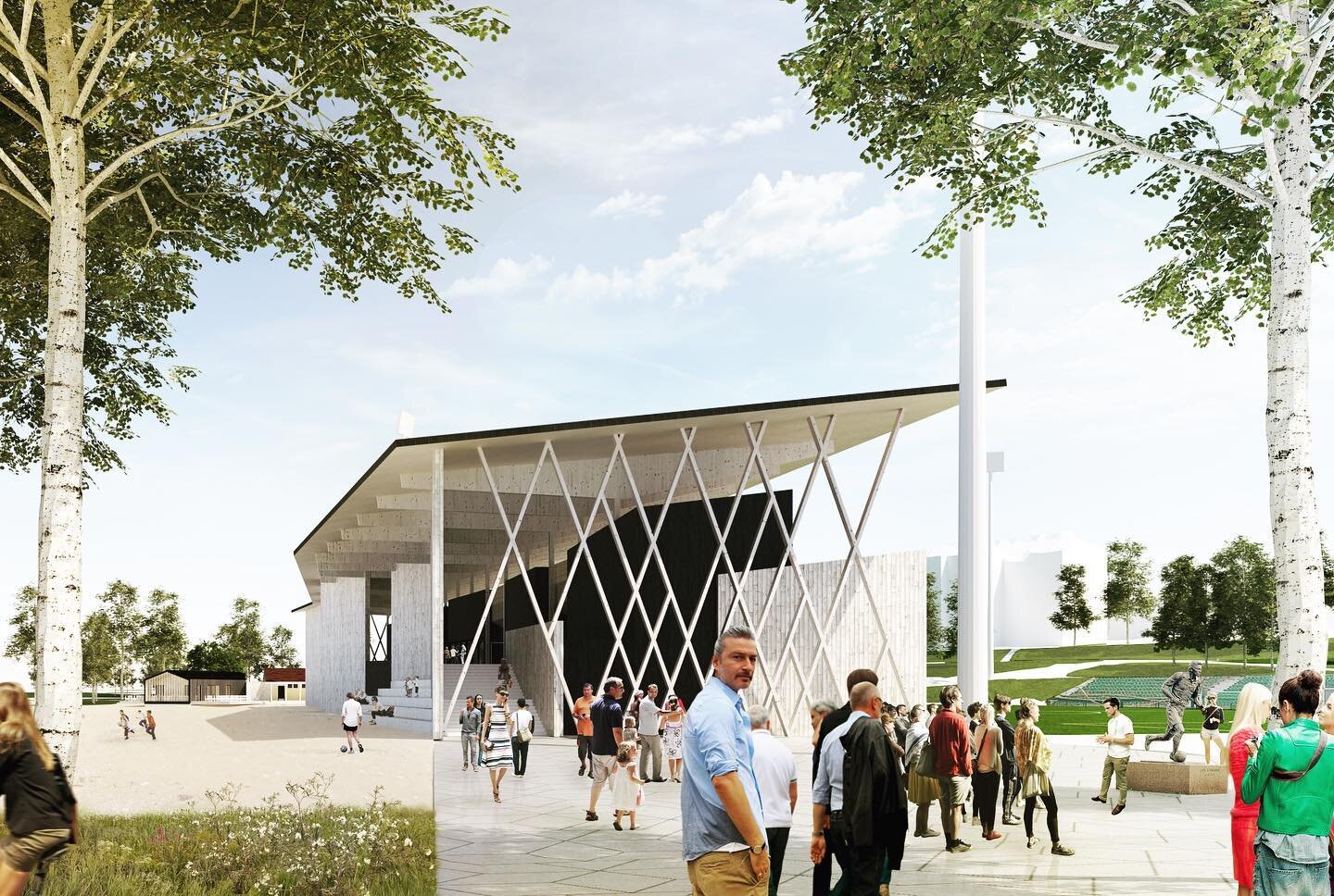 This is how the new timber main stand for football stadium in Lahti would look like! 
#architecture #lahti #kisapuisto #architecturewood 
.
.
.
#perspective #holzbau #architecture_minimal #archiviz #architecturelovers #arquitectura #arkitektur #archi