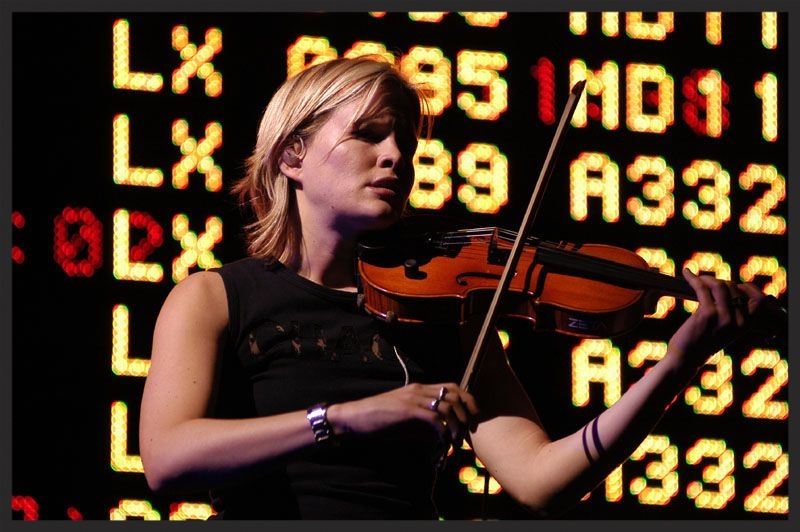 Lucy Wilkins performing the violin part of Antistar live in 2003.