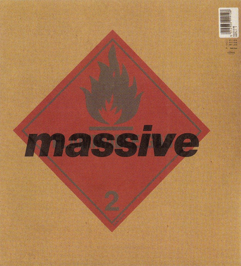 Front cover of Blue Lines with the "Attack" dropped from the band's name.