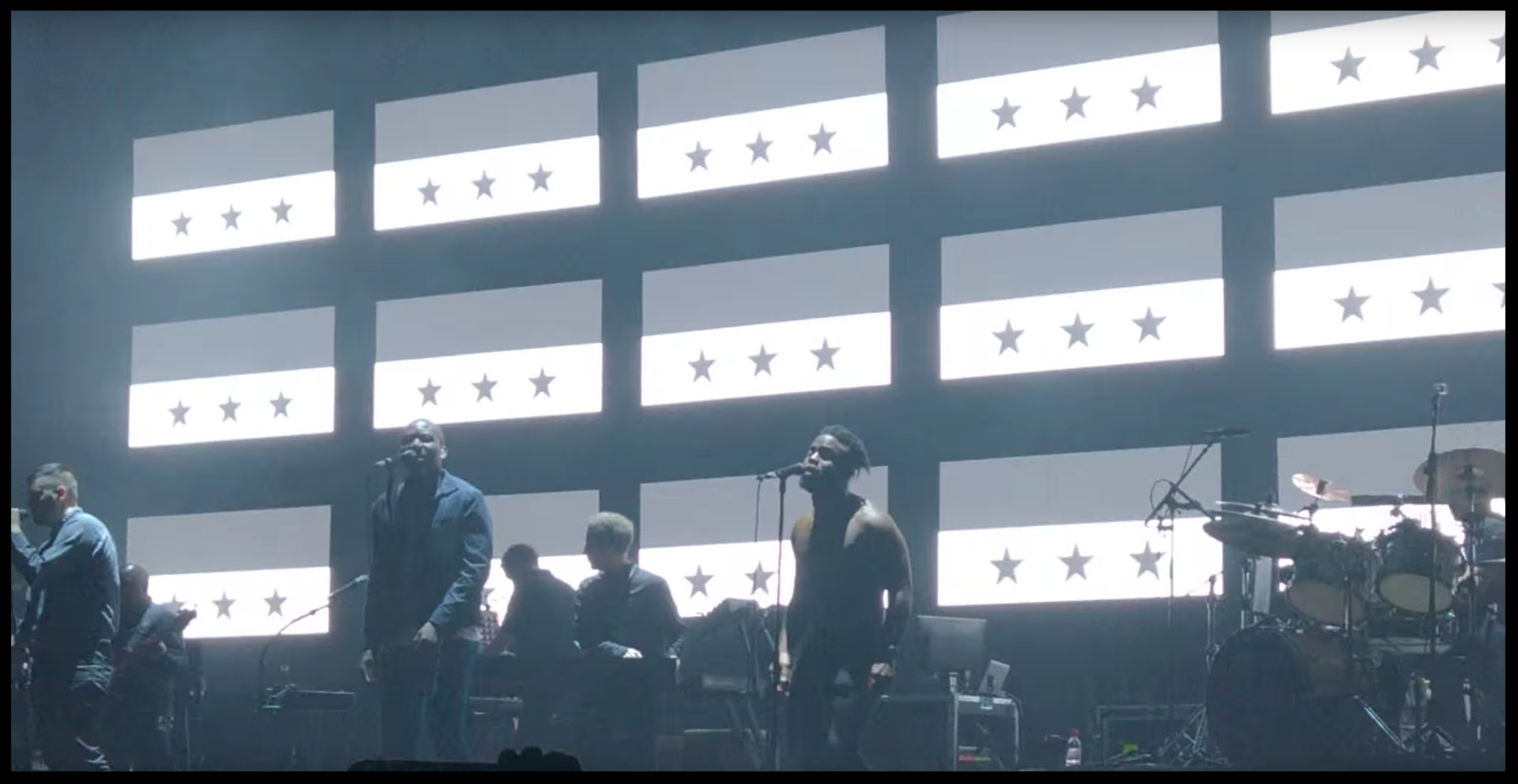 Young Fathers performing He Says He Needs Me on Massive Attack's 2016 tour.