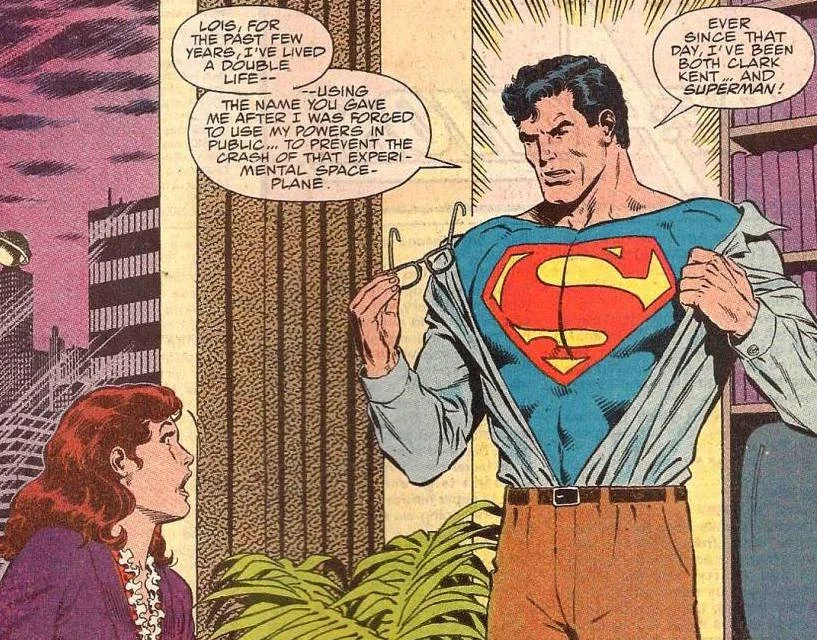 Clark Kent reveals himself to be Superman in the pages of DC Comics' "Action Comics," No. 662. The issue feature artwork by Lehigh Valley resident by Bob McLeod. (DC Comics Photo)