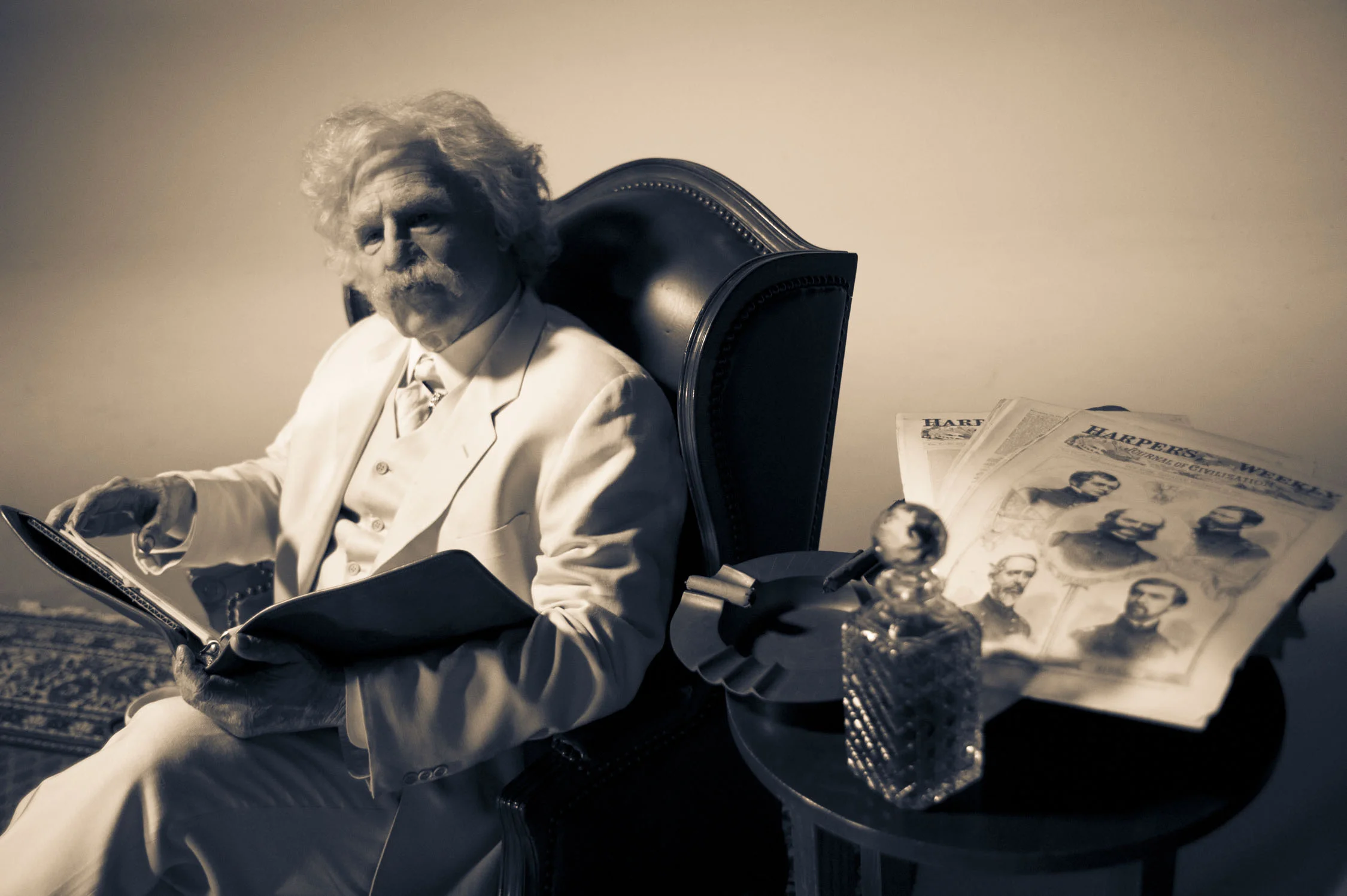 Actor Val Kilmer, seen here dressed as author Mark Twain, will appear June 12 at the ArtsQuest Center at SteelStacks for a screening of his film 'Citizen Twain." (Courtesy Photo)