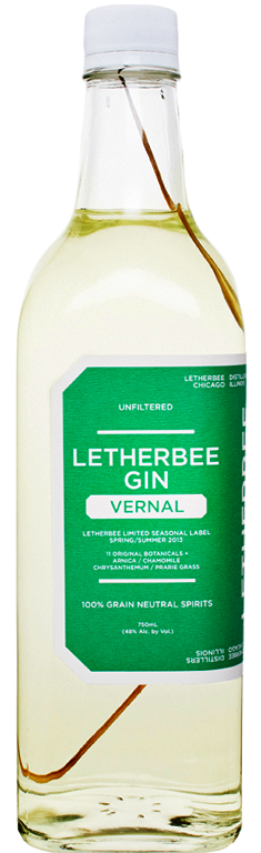 Vernal 2013 Just as Letherbee Distillers concocted a limited-run Autumnal Gin in the waning months of 2012, the Chicago crew now honors Spring with a similarly rare Vernal Gin. It’s fresh, fragrant, and softly layered — upfront notes of chrysanthemum flower resonate amidst hints of chamomile, arnica flower, and jasmine. And while juniper and coriander remain at its backbone, the Vernal sipper plays with the basic concept of gin. Within each 96-proof bottle, a sprig of buffalo grass soaks in the un-chill filtered spirit, adding a touch of vanillin sweetness and a subtle green hue.
