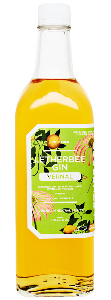 VERNAL 2016 Taking cues from Eclectic Medicine and herbal remedies, R.Franklin awakens Letherbee's 2016 Vernal Gin into a golden sunrise of chamomile and honey. Slight sweetness is tempered by lemon and mandarin orange peel while milky grass hurls itself upward from a bed of the winter's decay. Himalayan sea salt echos the brine of Muscadet. It all hangs on the backbone of Echinacea root and Letherbee's Original Gin botanicals. This batch was finished on April 29 and yields 235 cases.