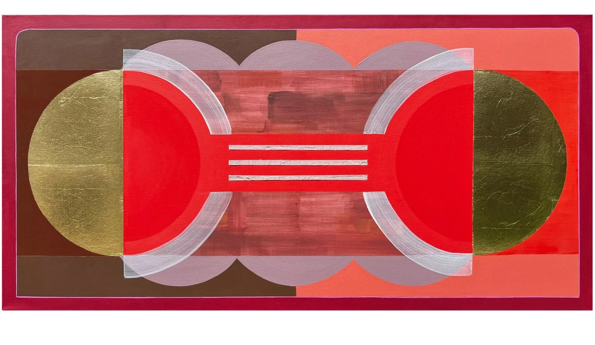 20" x 40" Acrylic, gold leaf, and joint compound on canvas