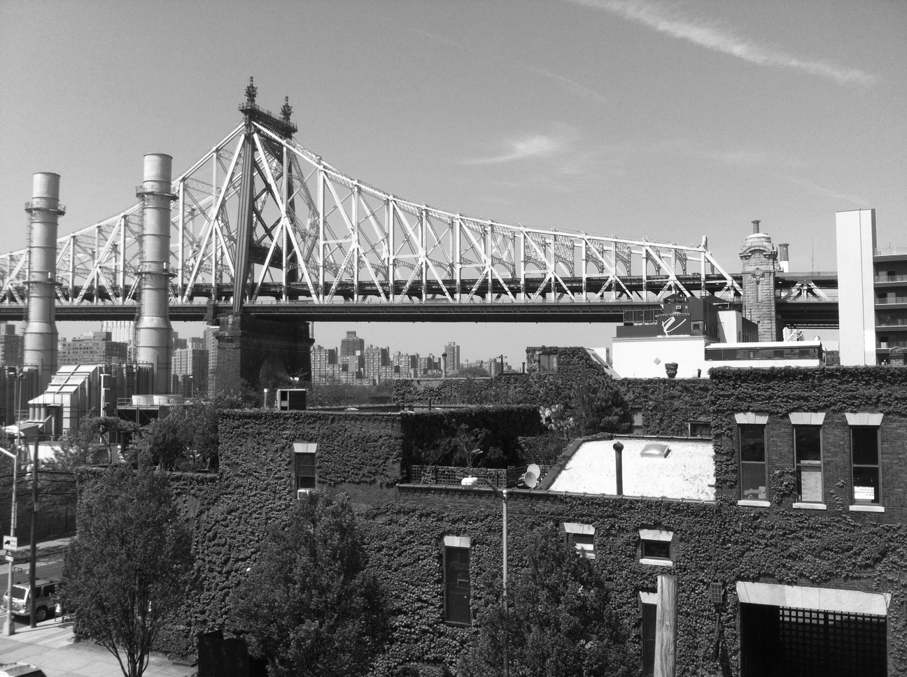 Panoramic view of the Queensboro Bridge