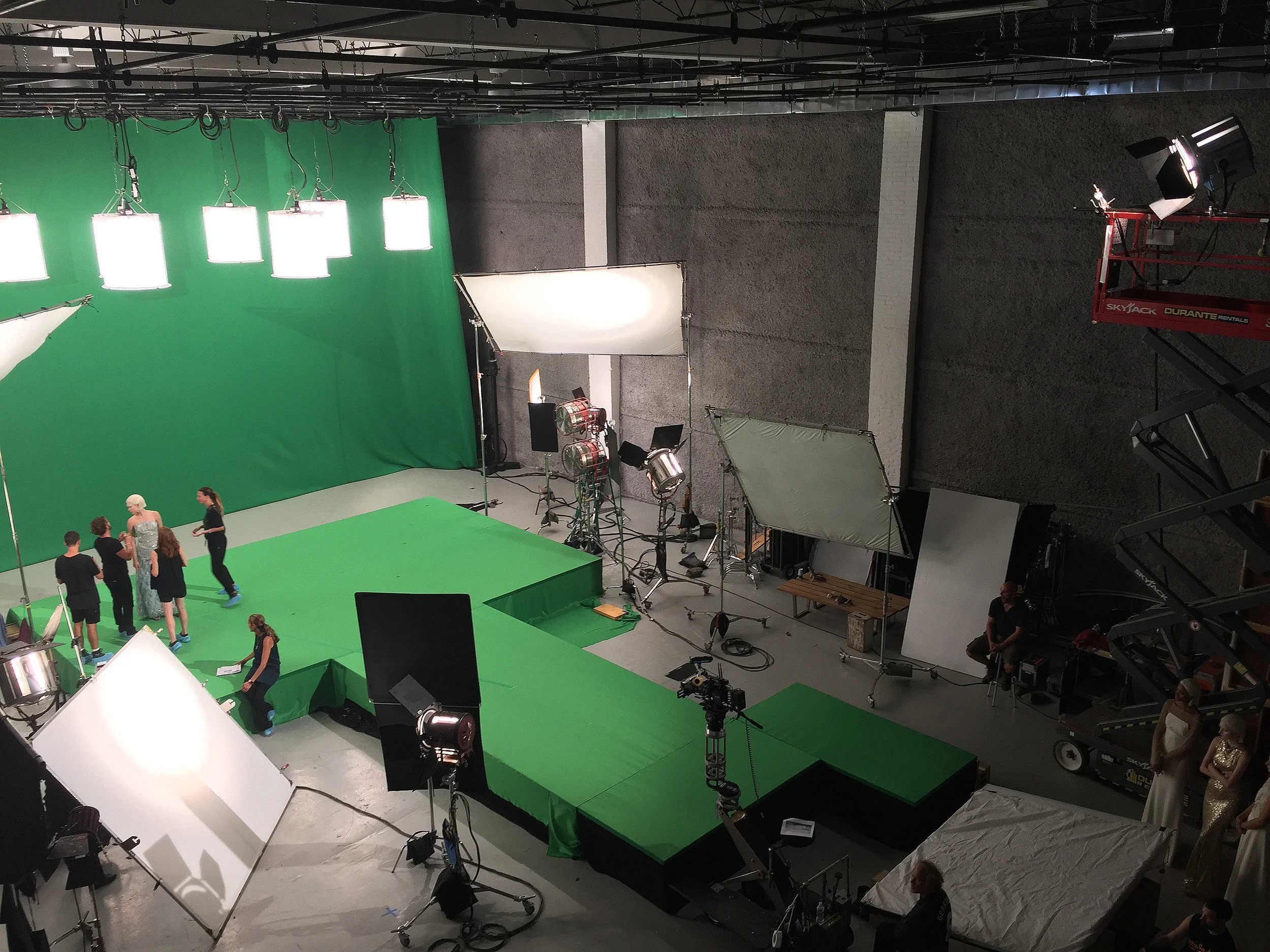 Badgely Mischka working against a 30x60 ft chroma key green screen