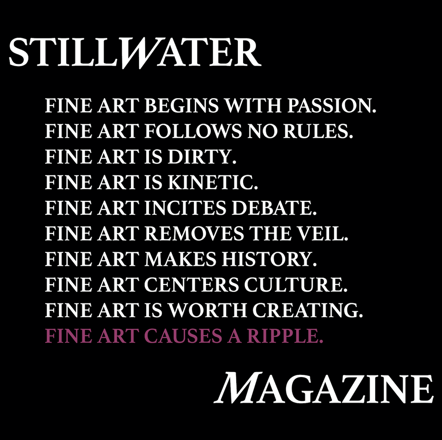 FINE ART CAUSES A RIPPLE