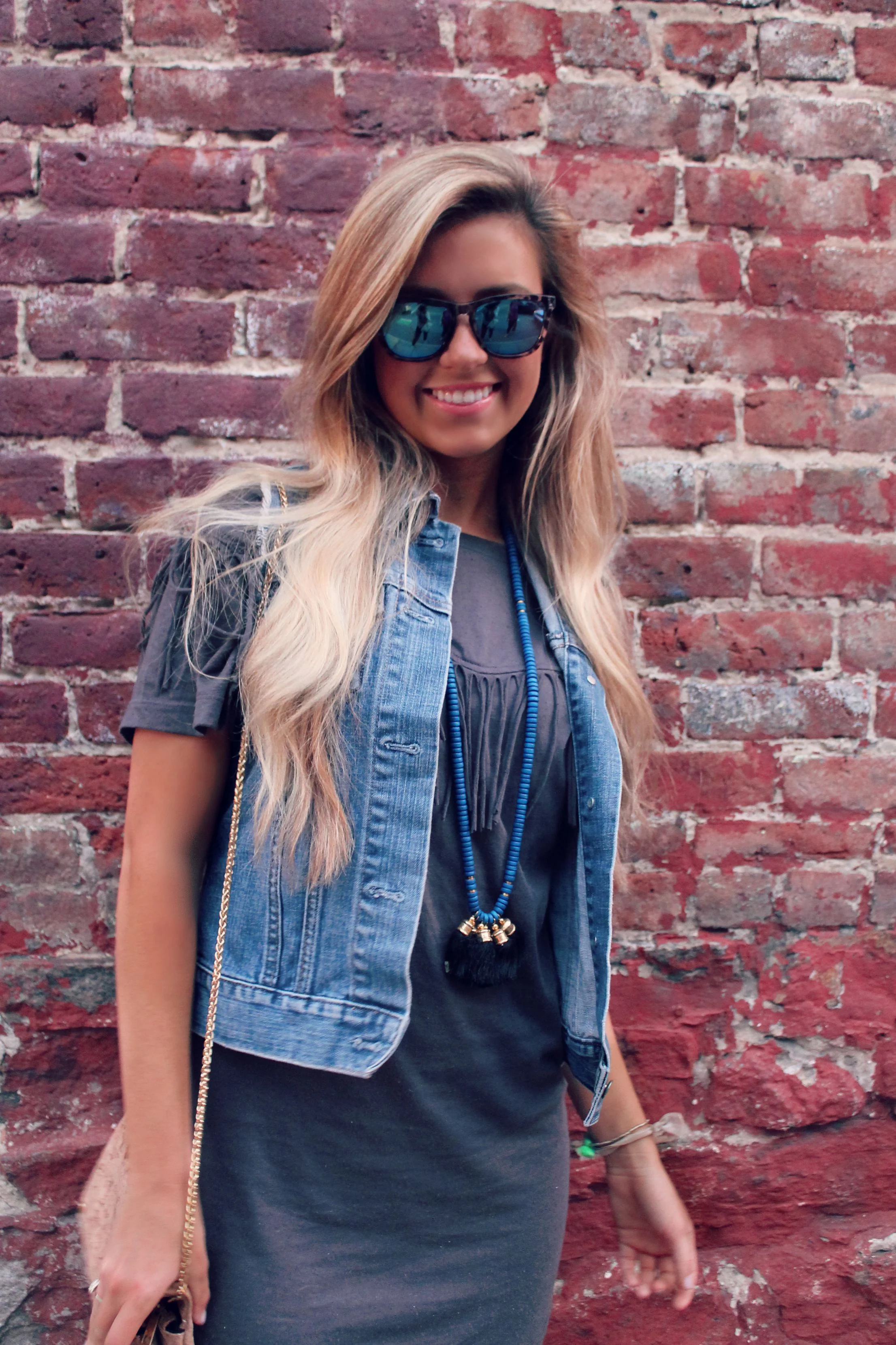 The ripped jean jacket is something that will never go out of style and IRO fringe dress was the perfect fit to blend me right into Asheville. TREND ALERT: Fringe everything. IRO is one of my favorite designers and this amazing dress is on sale right now from $163 to $98, quite a steal. And since I am all about the sales lately, I got my black lace up Sam Edelmans from the Nordstrom sale (best deal EVER). 