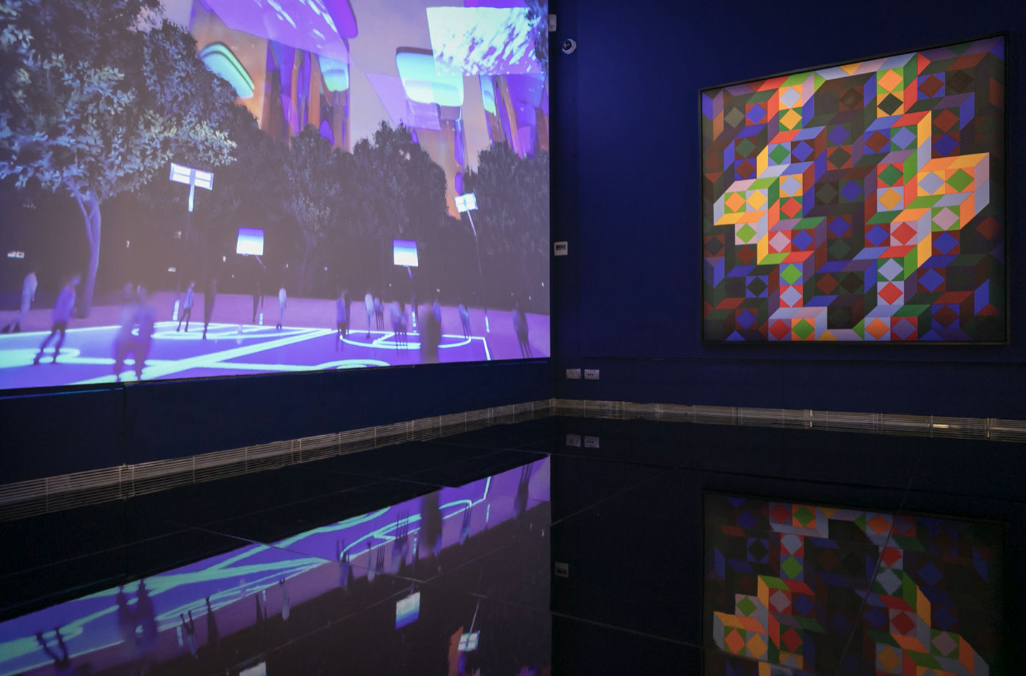 Krista Kim Regenesis, 2021 Installazione del Metaverso – Victor Vasarely Mamoor III, 1969 