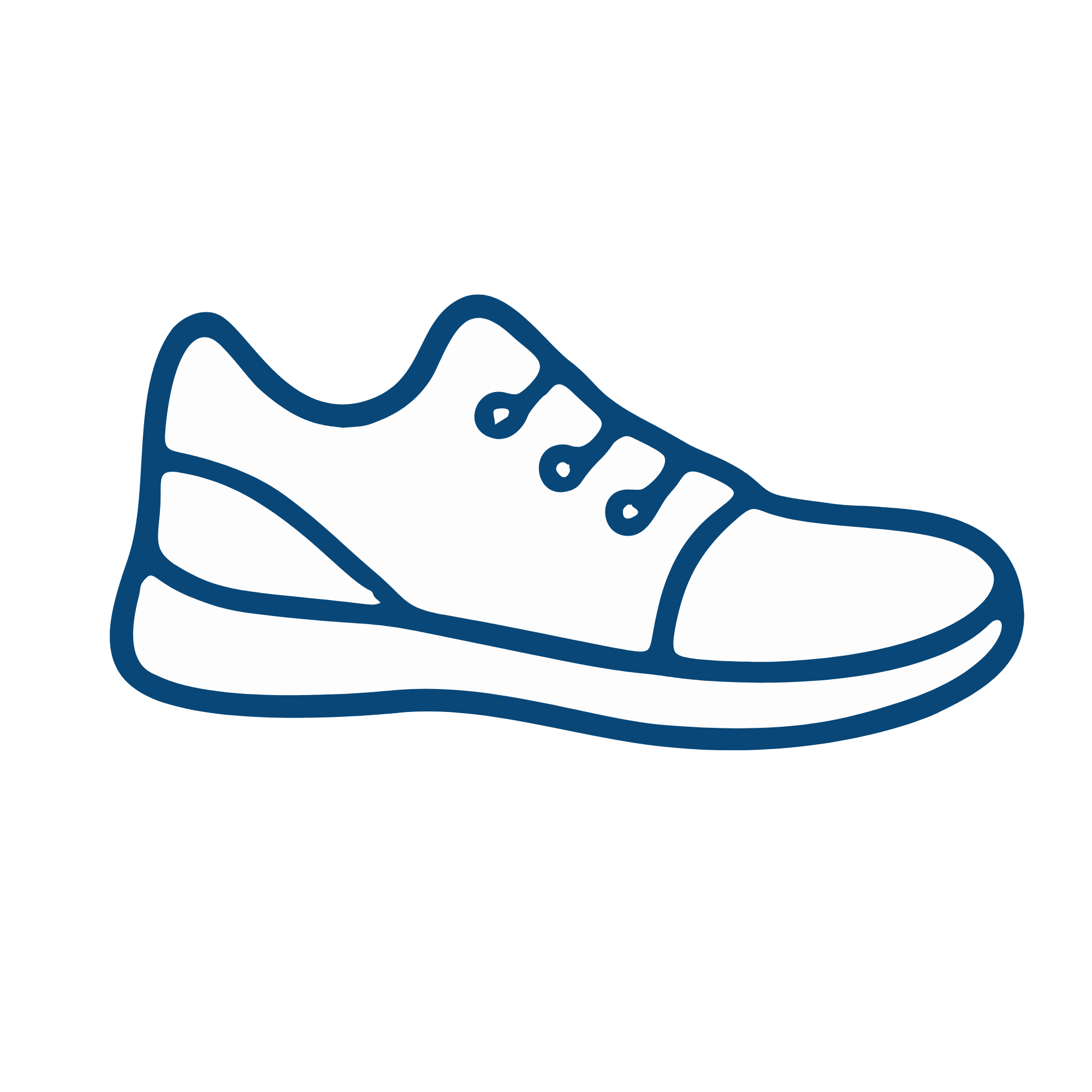 Outline drawing of a sneaker or athletic shoe