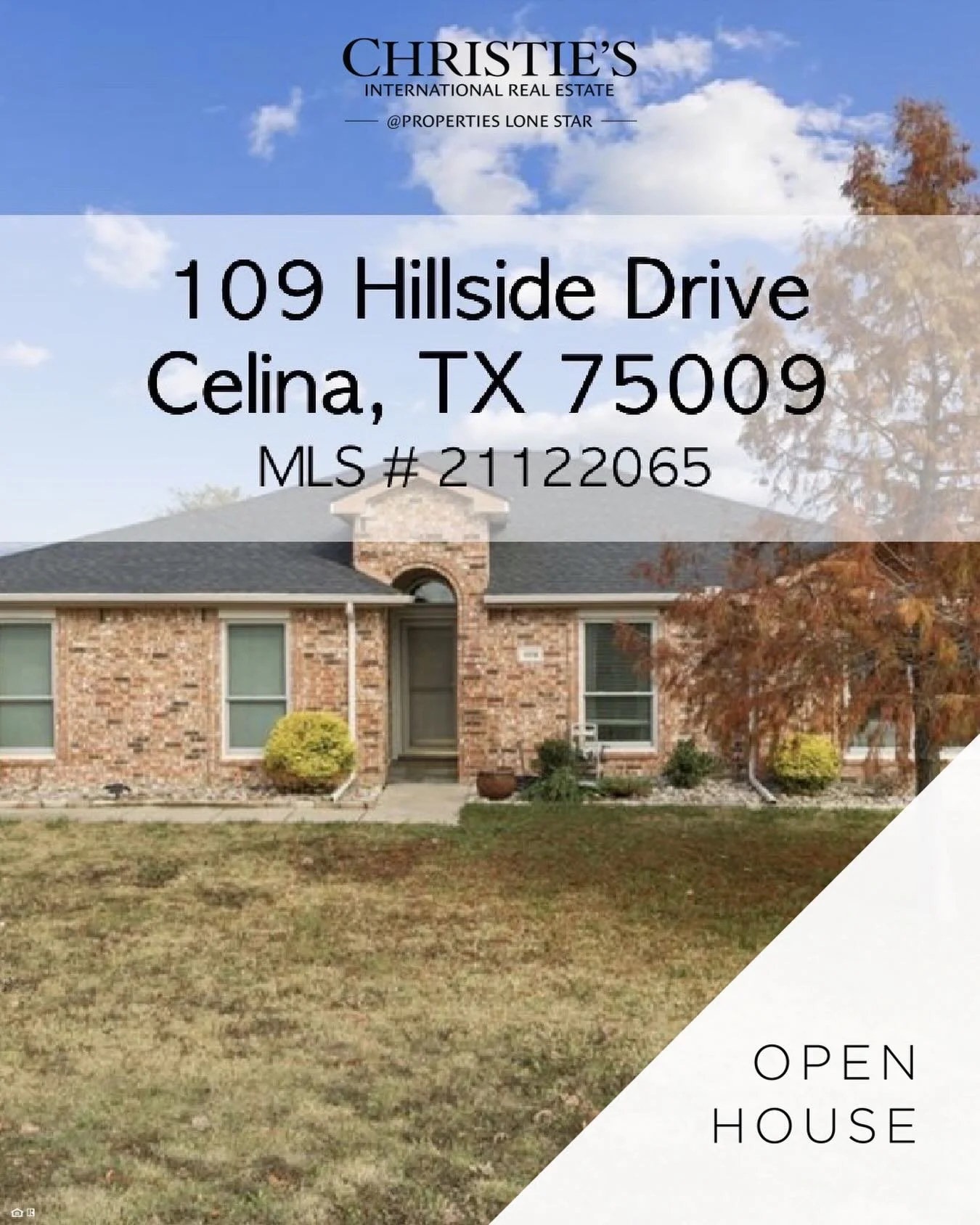 OPEN HOUSE TODAY from 1-3pm in Celina, TX. Come get out and enjoy the beautiful weather on our gorgeous half-acre corner lot. We have a light and airy, wide open view of the hillside with a massive garden, greenhouse, chicken coop, firepit, and patio