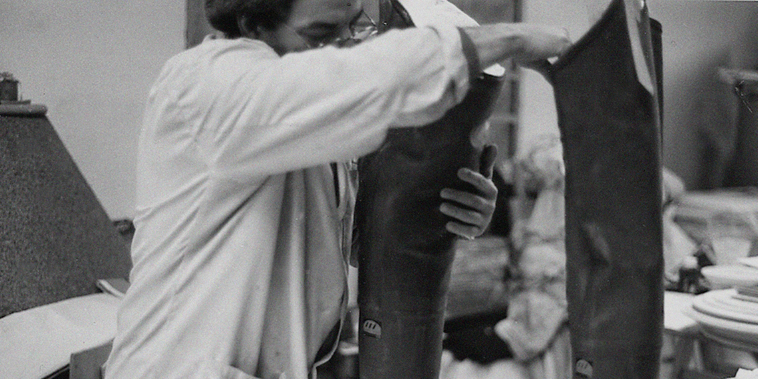 Indaga, working with Roberto Cerbai in his studio, Capalle/Tuscany 2005