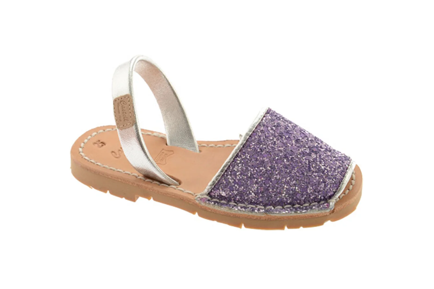 KIDS Menorquinas Sandal Lilac Glitter Leather — Cruz'n Shoes by