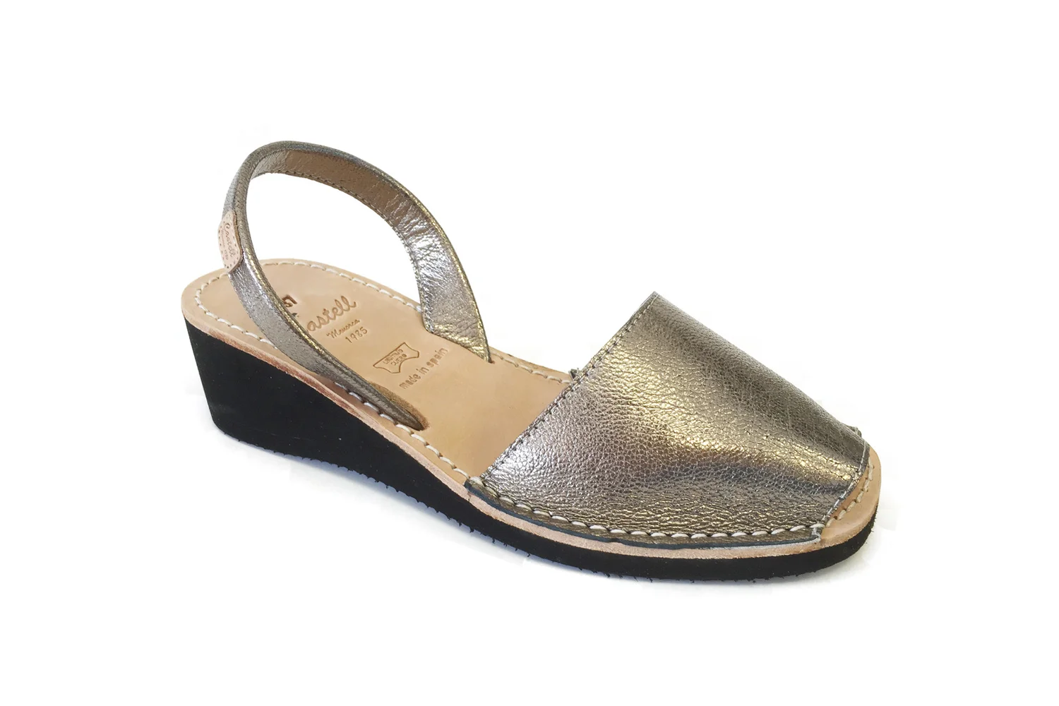 Wedge Menorquinas Pewter Leather — Cruz'n Shoes by