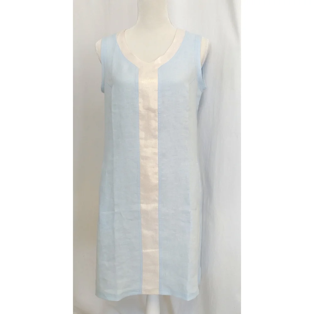 ILINEN Linen Sky Blue & Silver Dress  Cruz'n Shoes by Menorquinas USA