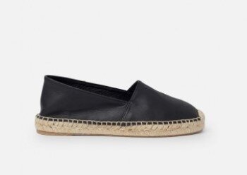 POLKA Flat Espadrilles Black Leather — Cruz'n Shoes by Menorquinas USA