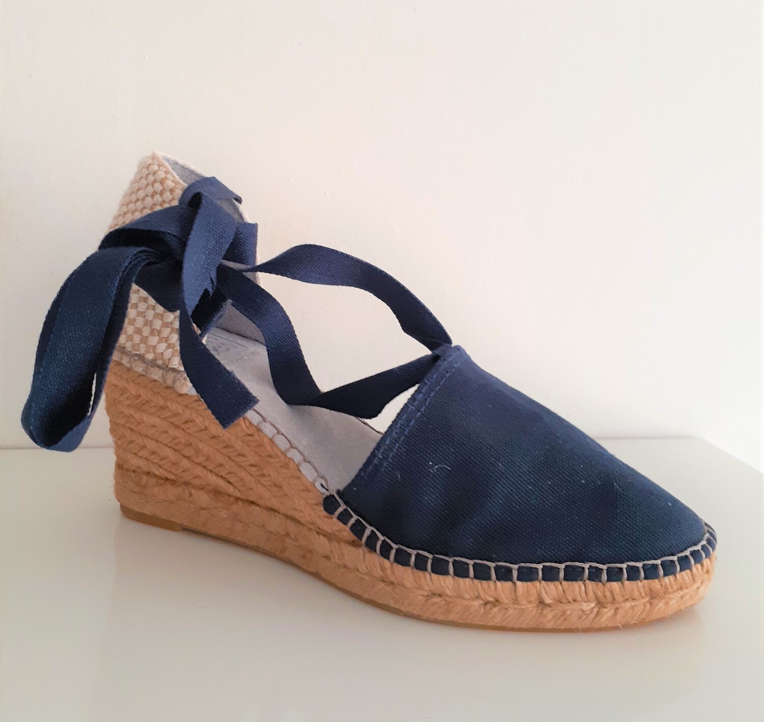 CRUZ'N SHOES Wedge Espadrille Navy Cotton — Cruz'n Shoes by Menorquinas