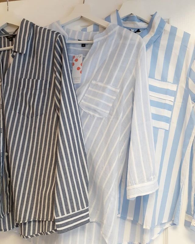 Nice cotton shirts blue strips!!! On sale now great prices!!! #algodon #camisasmujer #coolfabrics #cotton #summerclothes #tejidosfrescos