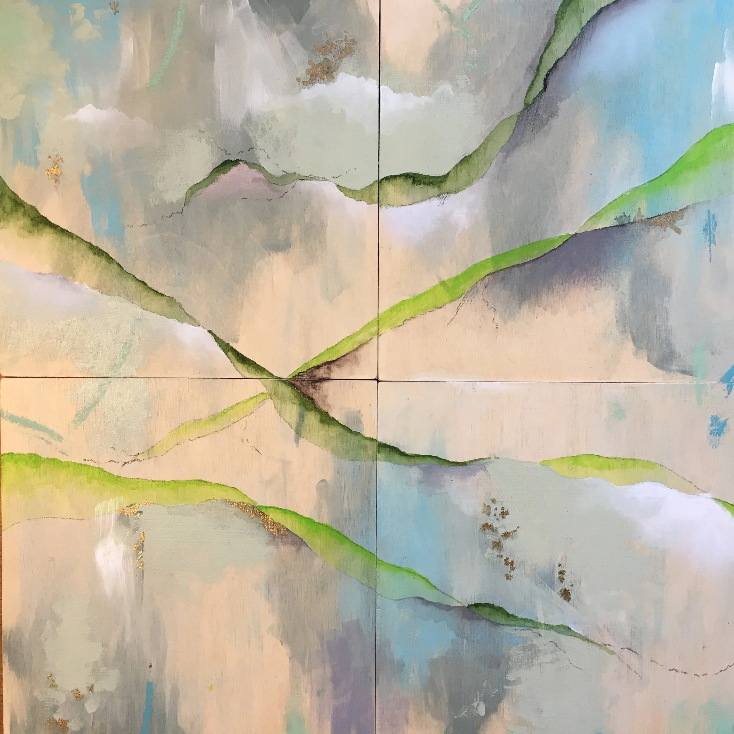 23-24-25-26/100 of #the100dayproject and #100daysof5x5abstraction Read Between the Skies