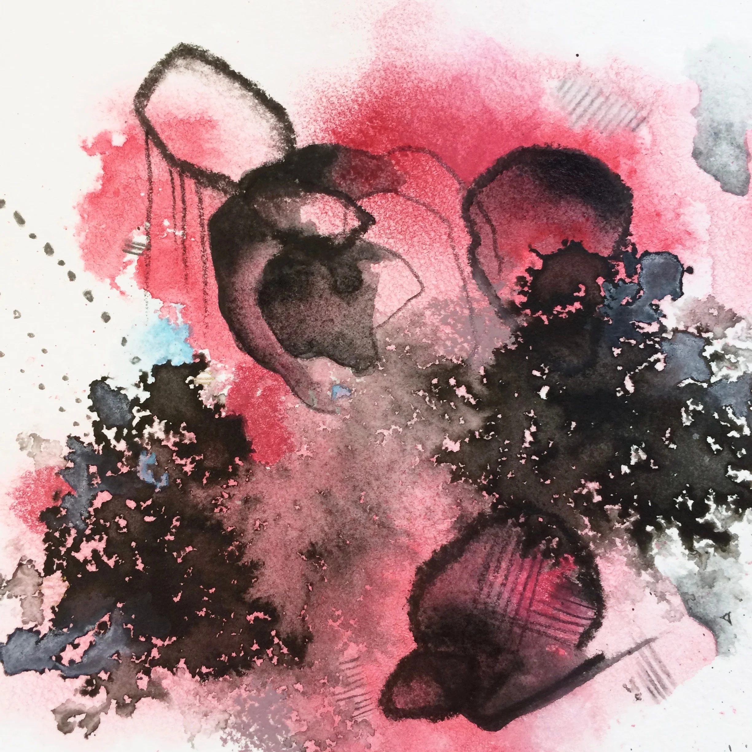 I woke up remembering a riddle, something abt what's black and red and white all over, and still haven't come up with the answer. 14/100 of #the100dayproject and #100daysof5x5abstraction