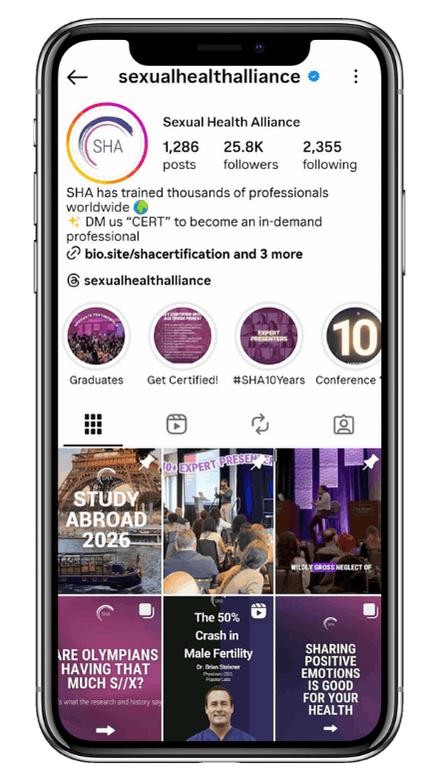 Sexual Health Alliance Blue Check Verified Instagram