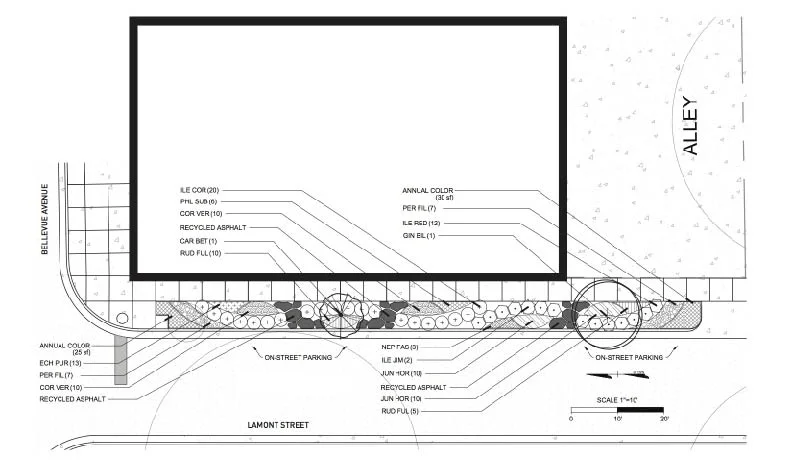 Storefront volunteer consultant Scott Wiley provided a planting schedule for a swath of sidewalk in the Bellevue neighborhood.