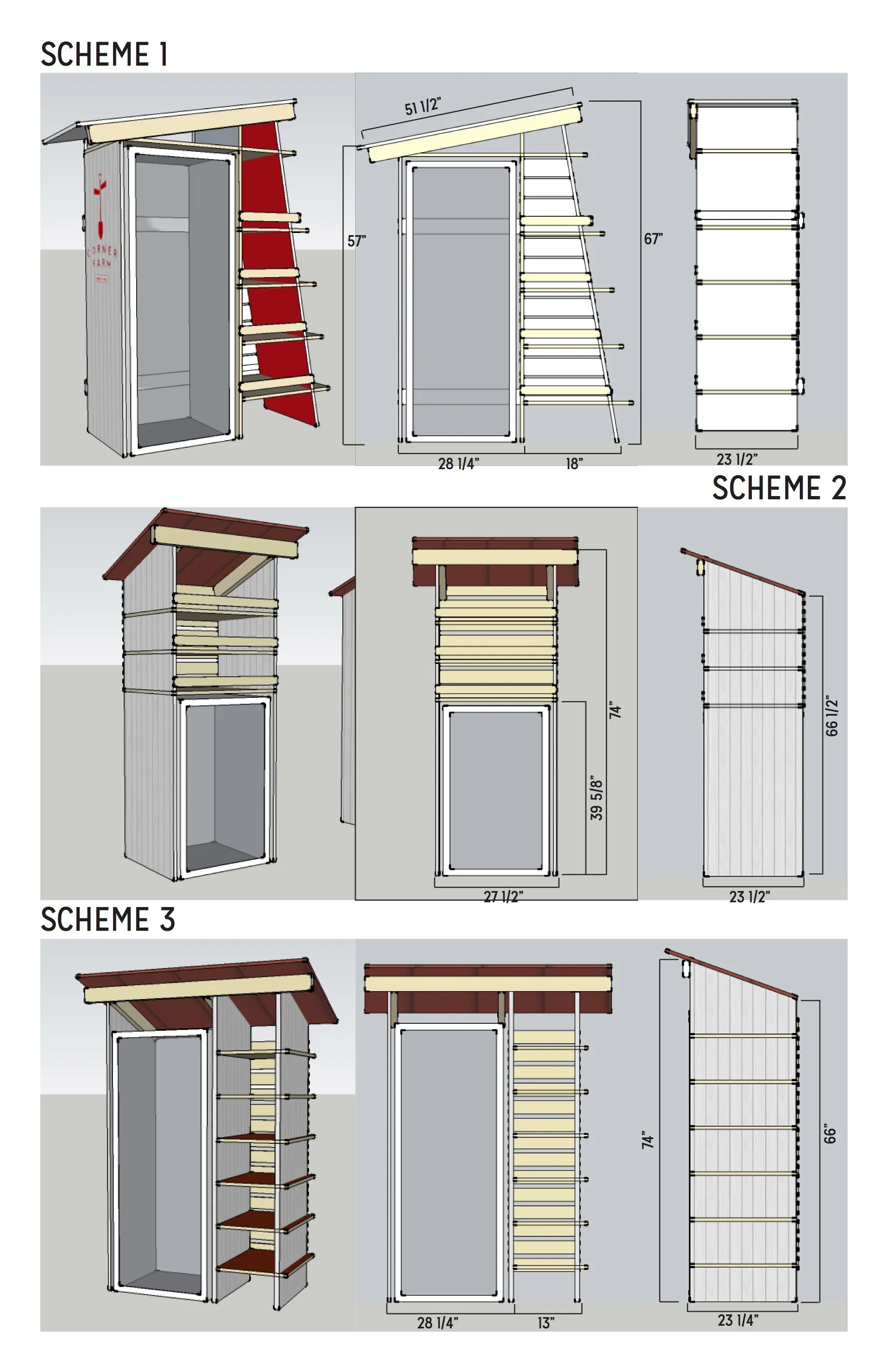 Through Storefront's Design Session, Brennan devised a scheme to create shelves around the coolers provided through the Corner Farm program.
