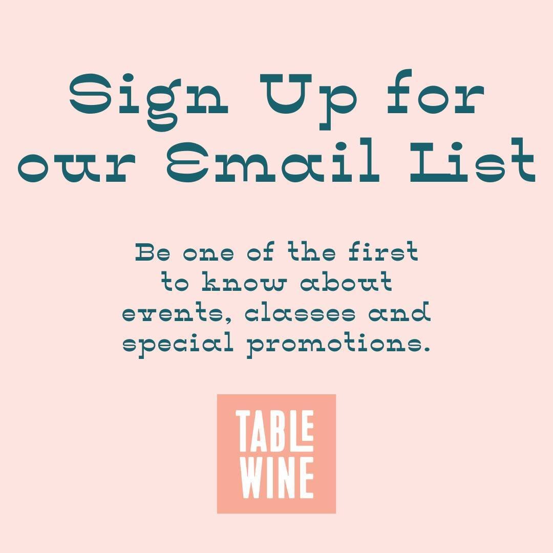 Quick reminder! Head over to our website tablewinemadison.com and sign up for our email list to get a first look at different events, promotions and classes at Table Wine! It will definitely be worth your while🍷⁠ #winelover #instawine #winetime