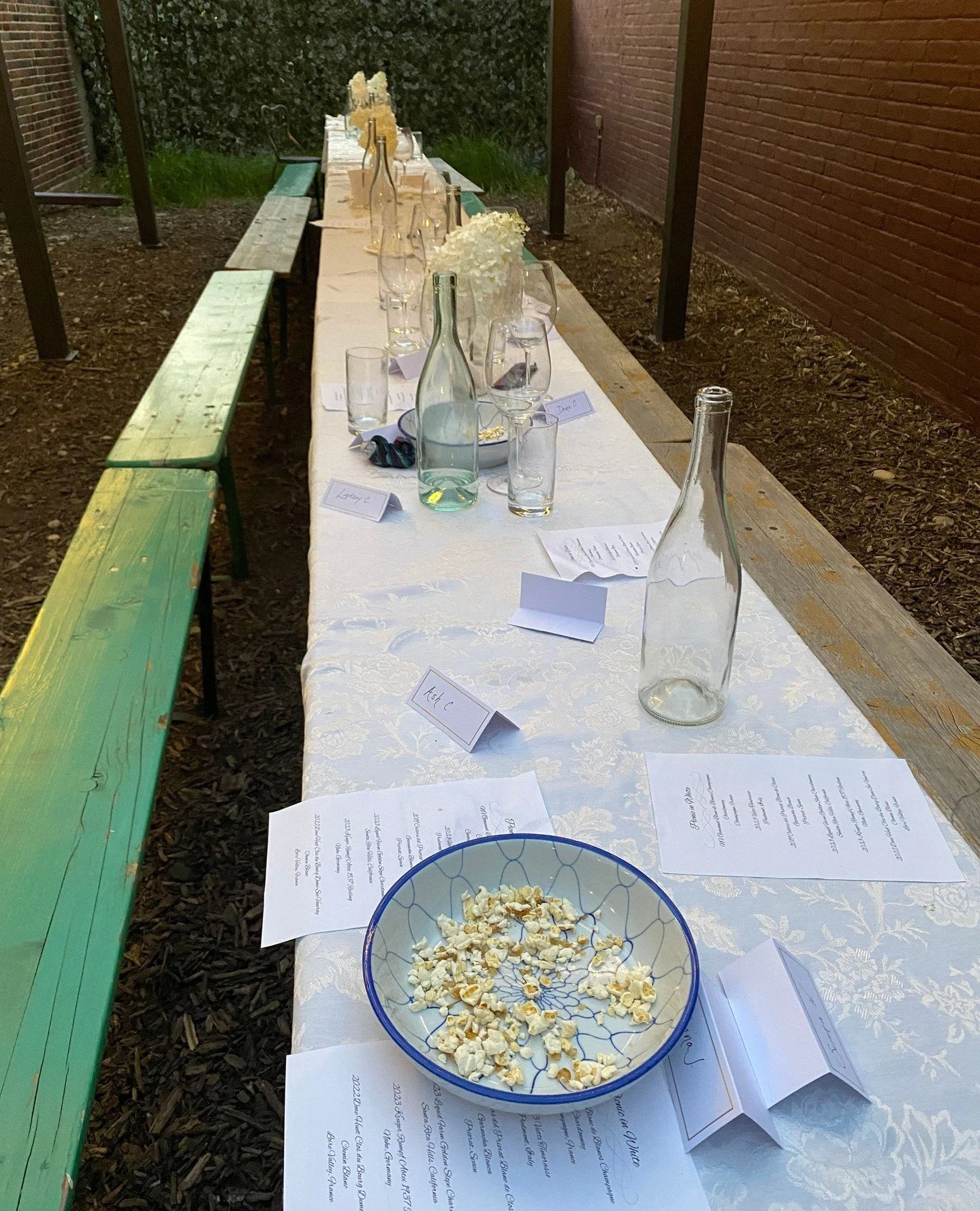 One of our favorite views. The wine garden post private party. Empty bottles, half eaten snacks, name cards all askew...a fun time was had yet again, and we can't wait for the next one.