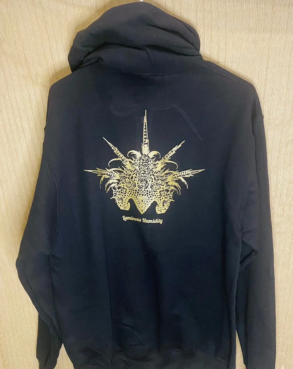 Black zip-up hoodies in medium and large (both run a little big 