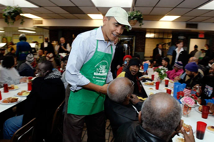 SOME attracts a host of well-known volunteers including President Barack Obama, seen here on January 17, 2010.